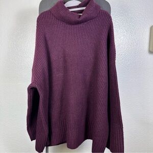 Ava & Viv Women's Purple Turtleneck Sweater Size 2X